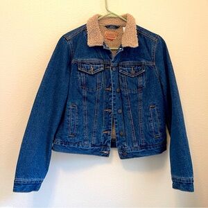 CE Schmidt Denim Sherpa Jacket Lined Cotton Medium